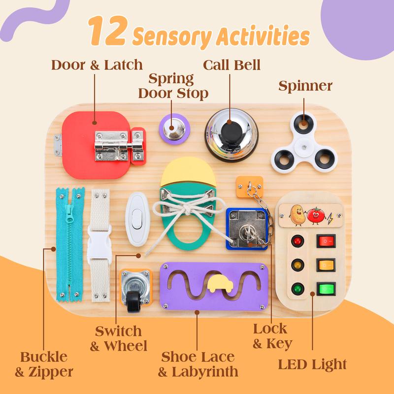 Montessori Wooden Busy Board